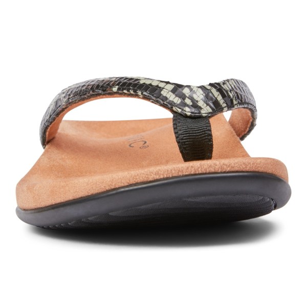 Vionic Sandals Ireland - Dillon Toe Post Sandal Black - Womens Shoes In Store | AVRHC-5218